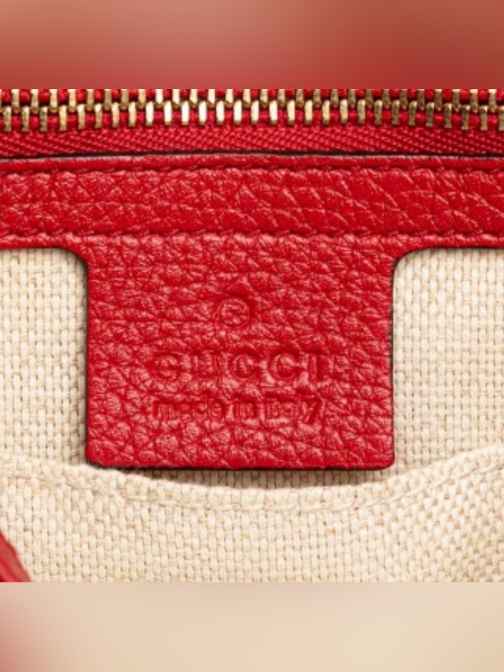 Authentic Gucci Red Soho Leather Shoulder Bag- ❤️*Pristine New Condition*❤️ - Picture 9 of 14